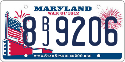 MD license plate 8BJ9206
