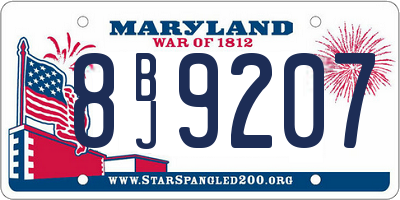 MD license plate 8BJ9207
