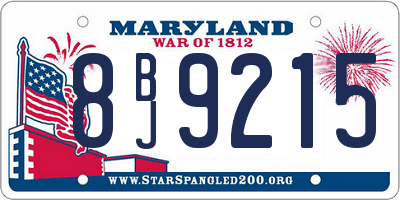 MD license plate 8BJ9215