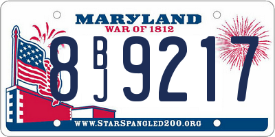 MD license plate 8BJ9217