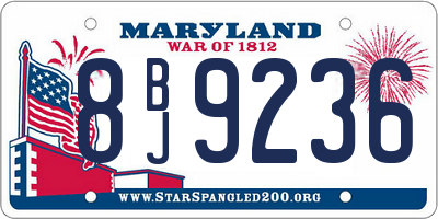MD license plate 8BJ9236