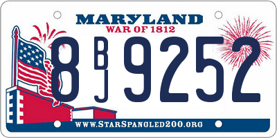 MD license plate 8BJ9252