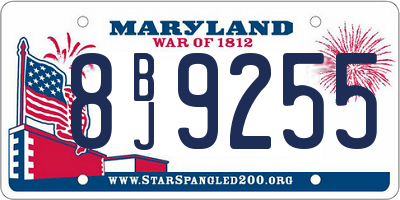 MD license plate 8BJ9255