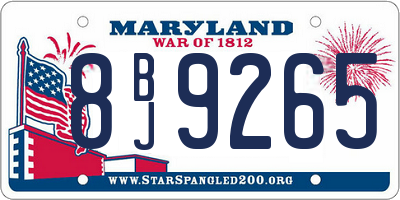 MD license plate 8BJ9265