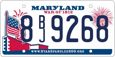 MD license plate 8BJ9268