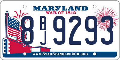 MD license plate 8BJ9293