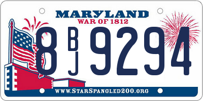 MD license plate 8BJ9294