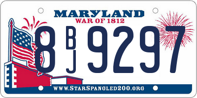 MD license plate 8BJ9297