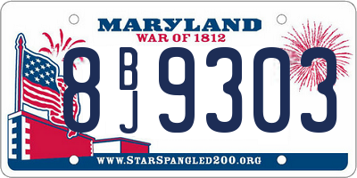 MD license plate 8BJ9303