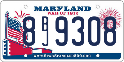 MD license plate 8BJ9308