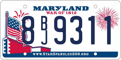 MD license plate 8BJ9311