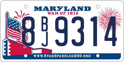 MD license plate 8BJ9314