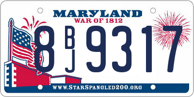 MD license plate 8BJ9317
