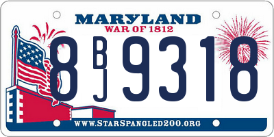 MD license plate 8BJ9318