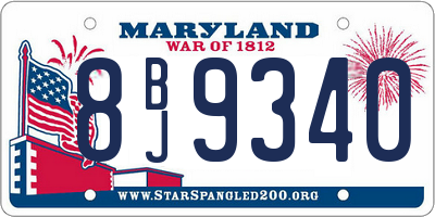 MD license plate 8BJ9340
