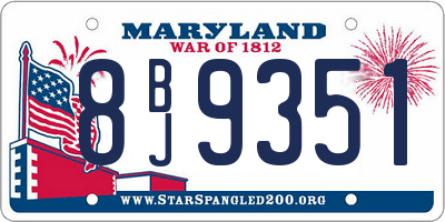 MD license plate 8BJ9351