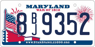 MD license plate 8BJ9352