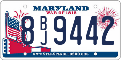 MD license plate 8BJ9442
