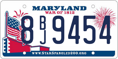 MD license plate 8BJ9454