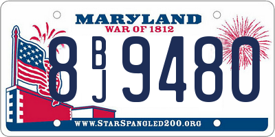 MD license plate 8BJ9480