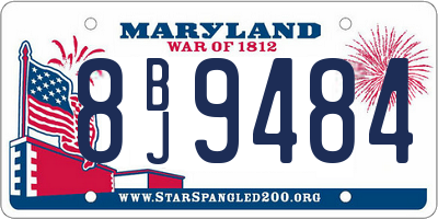 MD license plate 8BJ9484