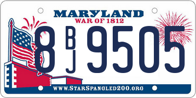 MD license plate 8BJ9505