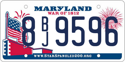 MD license plate 8BJ9596