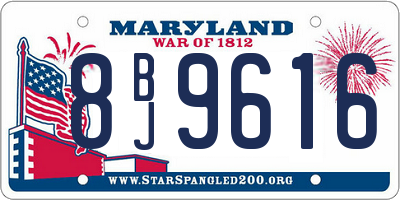 MD license plate 8BJ9616