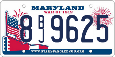 MD license plate 8BJ9625