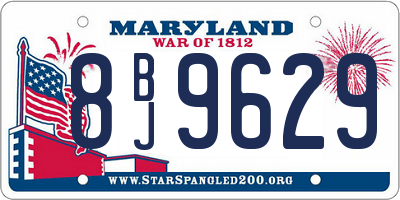 MD license plate 8BJ9629