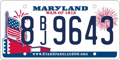 MD license plate 8BJ9643