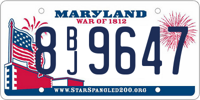 MD license plate 8BJ9647