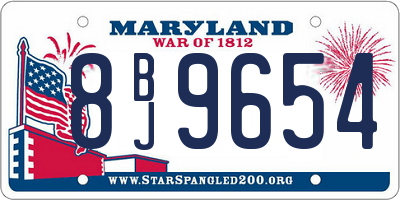 MD license plate 8BJ9654