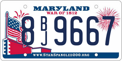 MD license plate 8BJ9667
