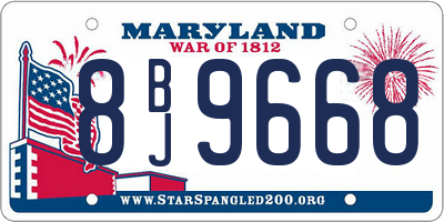 MD license plate 8BJ9668