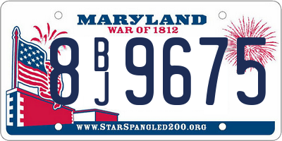 MD license plate 8BJ9675