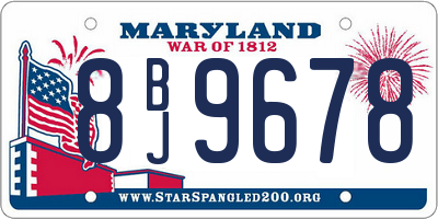 MD license plate 8BJ9678