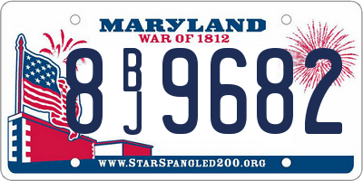 MD license plate 8BJ9682