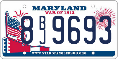 MD license plate 8BJ9693