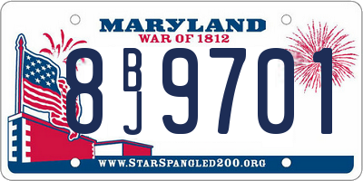 MD license plate 8BJ9701