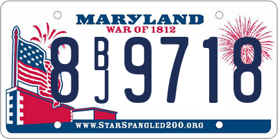 MD license plate 8BJ9718