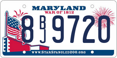 MD license plate 8BJ9720