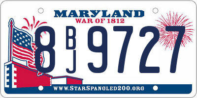 MD license plate 8BJ9727