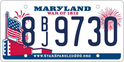 MD license plate 8BJ9730