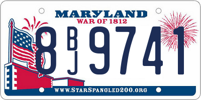 MD license plate 8BJ9741