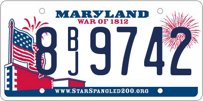 MD license plate 8BJ9742