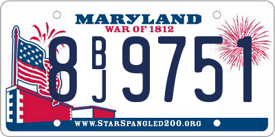 MD license plate 8BJ9751