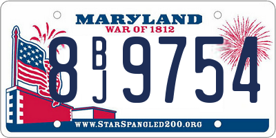 MD license plate 8BJ9754