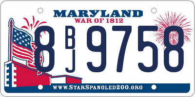 MD license plate 8BJ9758