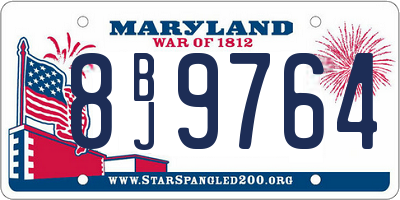 MD license plate 8BJ9764